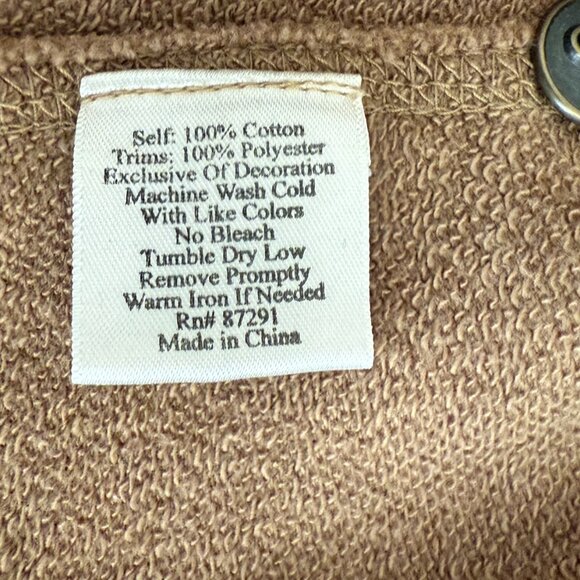 Johnny Was Los Angeles Khaki Two-Way Zip Hoodie Medium - Picture 12 of 13